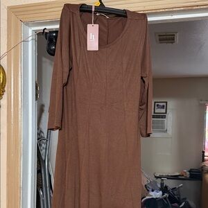 Women's Chocolate Long Sleeve Dress